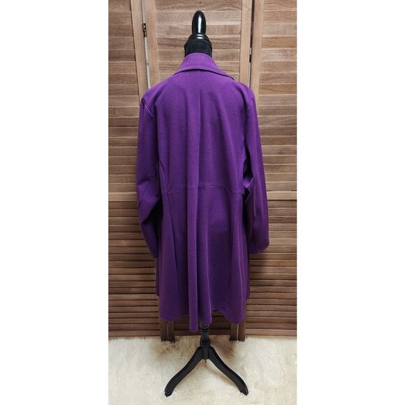 Torrid Womens Long Purple Ponte Trench Coat Plus Size 3X Heavy Warm Dress Jacket - Picture 9 of 10
